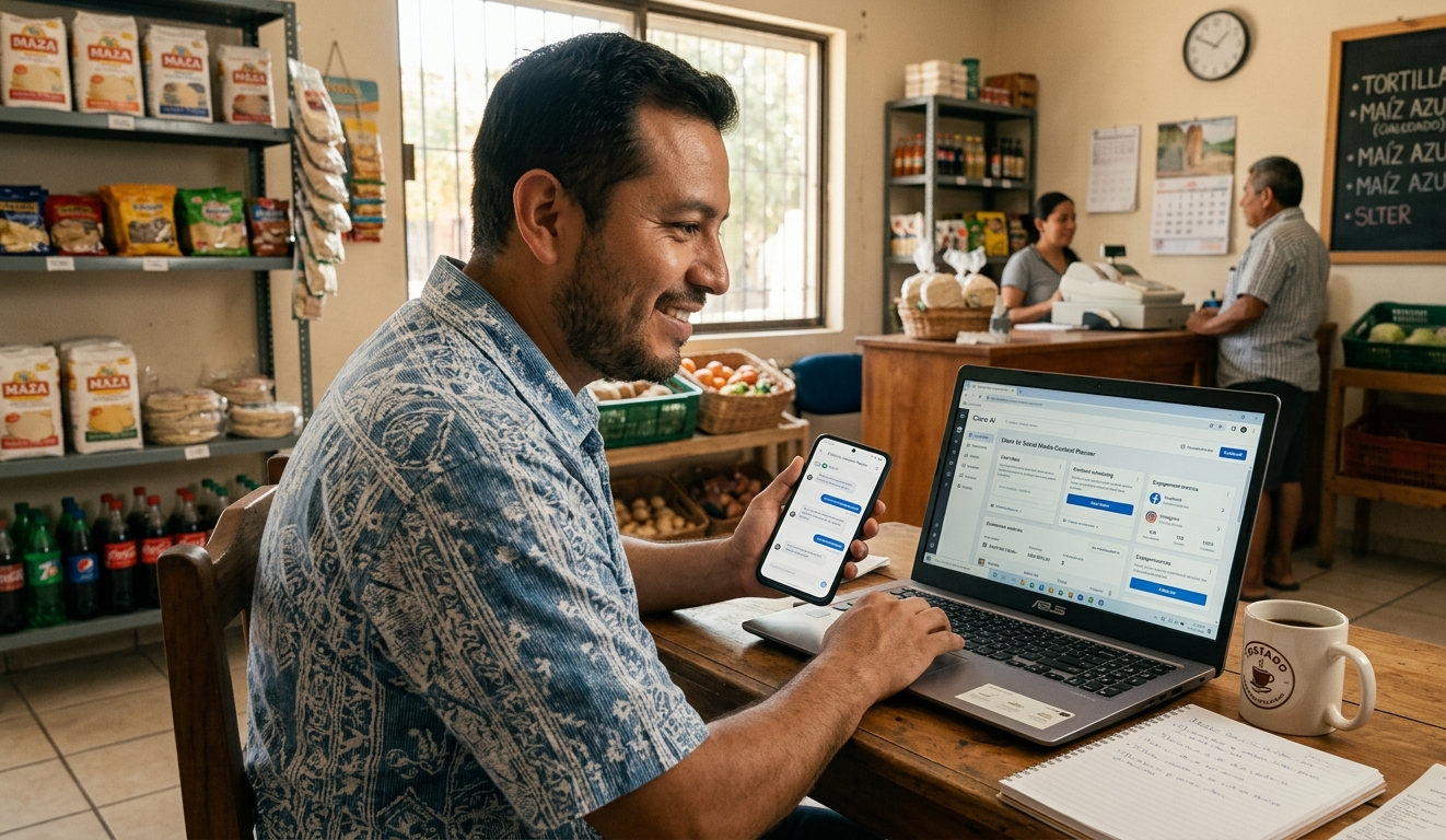 Negocio real usando IA para gestionar contenido y redes sociales